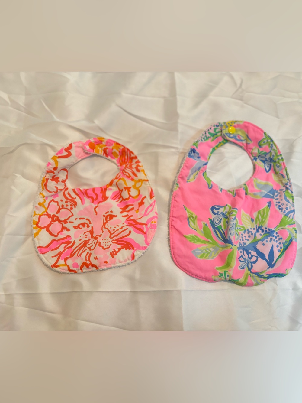 Lilly Pulitzer Pink Floral Bib Set for Babies custom made